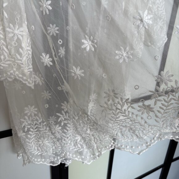 Torrid Sheer Lace Kimono Duster Ivory SZ 1 Floral Romantic Boho Cottage Beach - Picture 7 of 12